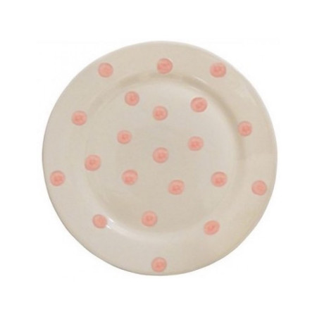 Десертная тарелка Isabelle Rose Home, бежевая с розовыми точками, 20 см