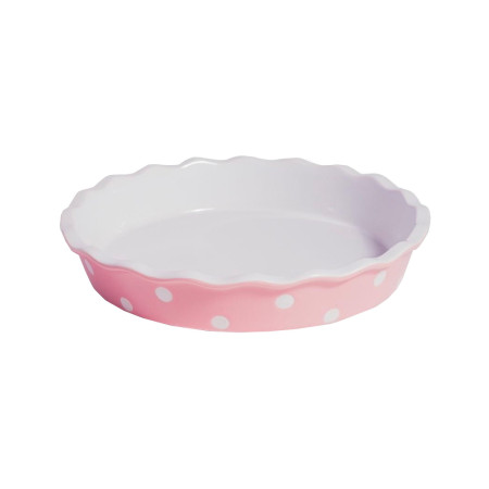 Форма для выпечки пирога Isabelle Rose Home, розовая с белыми точками, 26,5 см