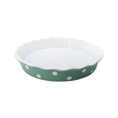 Форма для выпечки пирога Isabelle Rose Home, зеленая с белыми точками, 26,5 см