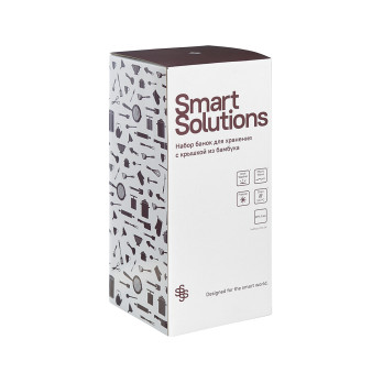 Набор из 3 банок для хранения с крышкой из бамбука Smart Solutions